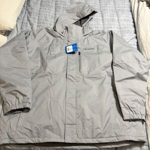 Columbia Jacket Omni-Tech Thermal Reflective Mens O/S Gray Waterproof Rain NWT